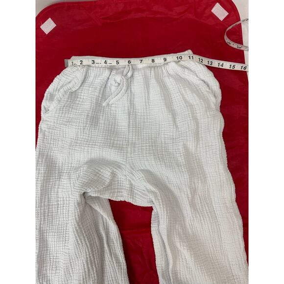 Waffle Knit Pants 100% Cotton Drawstring White Pockets Shein Size 2 XS - Picture 7 of 8